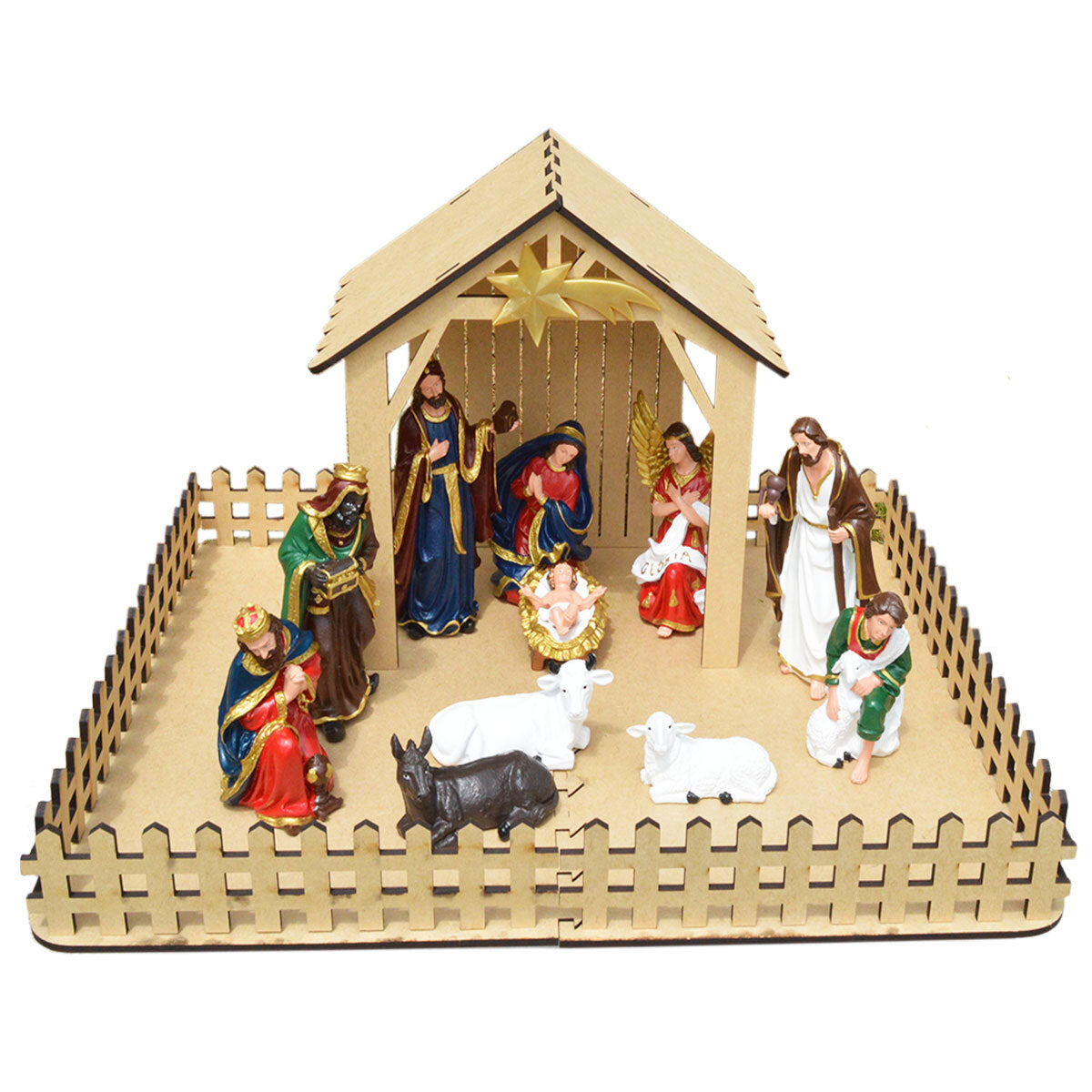 Estàbulo para Presépio Natalino em MDF 50x65cm