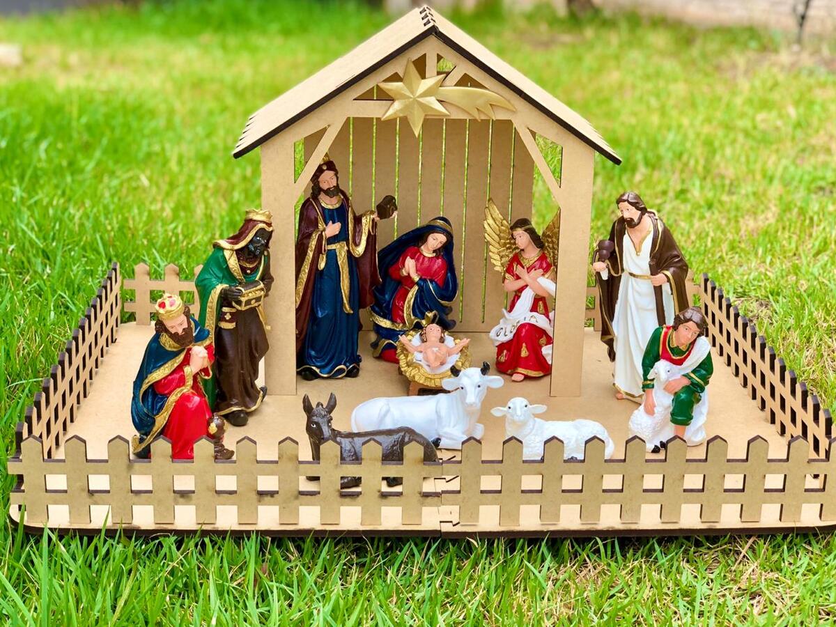 Estàbulo para Presépio Natalino em MDF 50x65cm