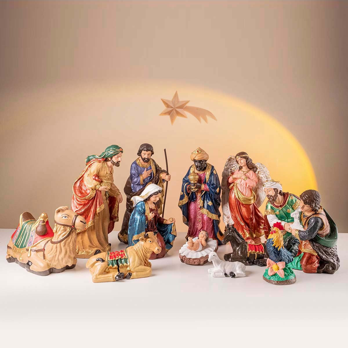 Presépio Natalino 14 Peças com 30 Cm-Inquebrável