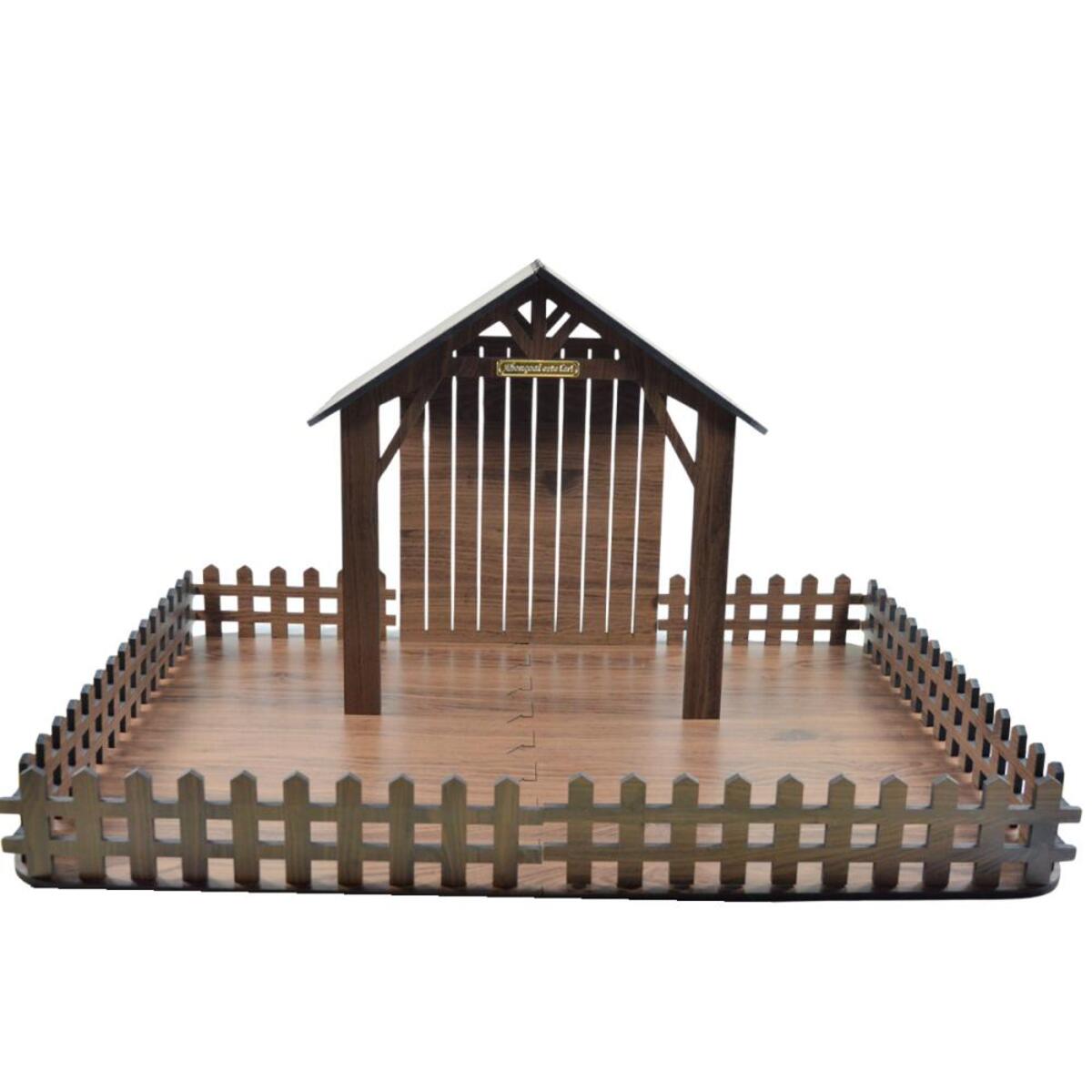 Estábulo para Presépio Natalino em MDF Madeirado 50x65cm